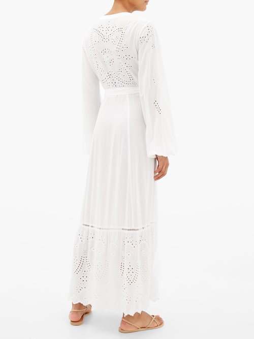 The Upside Kate Broderie Anglaise Wrap Dress White - 40% Off Sale