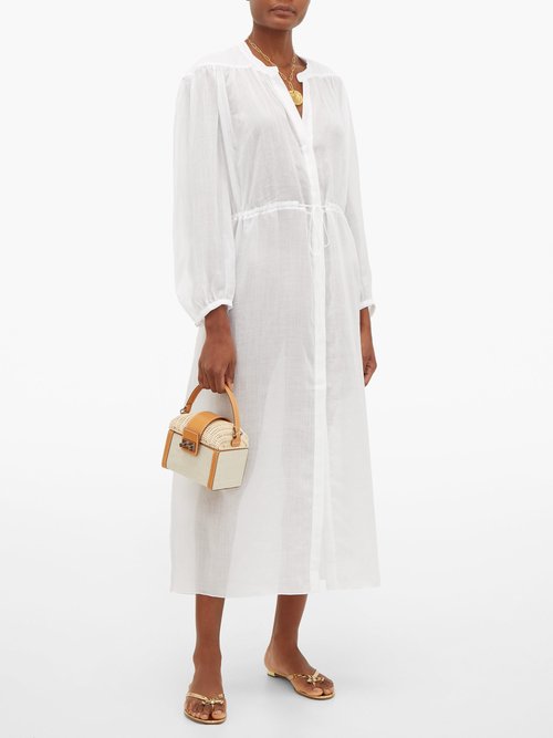 Three Graces London Julienne Muslin Shirt Dress White - 50% Off Sale