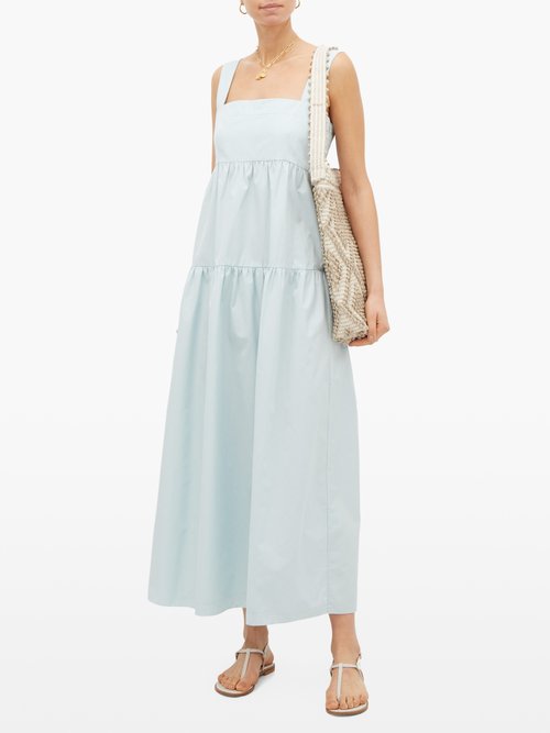 Buy Three Graces London Cosette Cotton Dress Light Blue online - shop best Three Graces London clothing sales