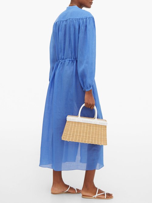 Three Graces London Julienne Ramie Shirt Dress Blue - 30% Off Sale