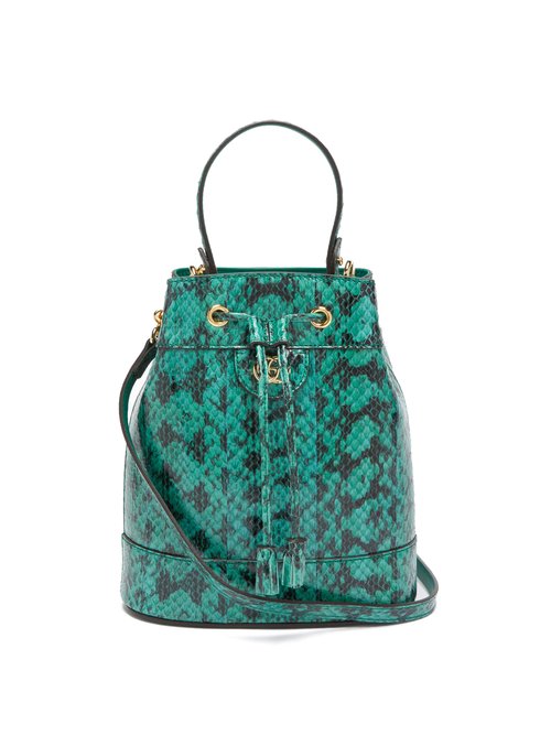 Gucci - Ophidia Elaphe Bucket Bag - Womens - Dark Green