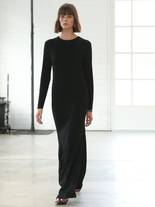 Matteau The Long Sleeve Knit Maxi Dress Black