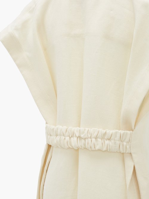 Matteau The Long Belted Poncho Linen Dress Ivory