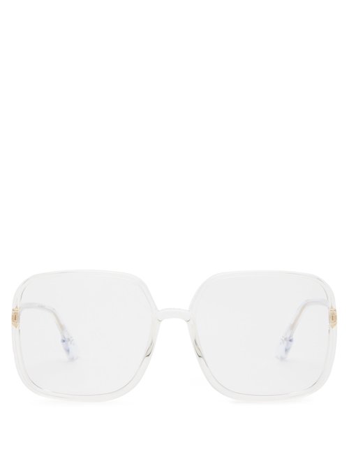 Dior Eyewear - So Stellaire 1 Square Acetate Sunglasses - Womens - Clear