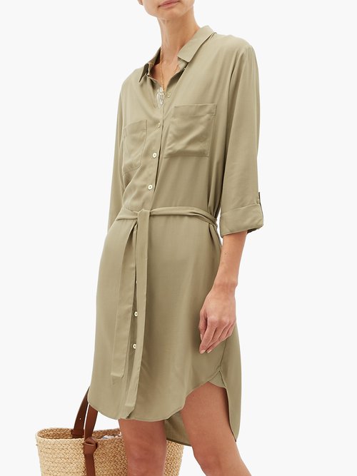 Heidi Klein Venice Belted Shirt Dress Khaki – 60% Off Sale
