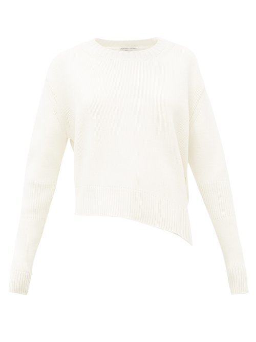 Bottega Veneta - Oversized Cut-out Ribbed Sweater Ivory