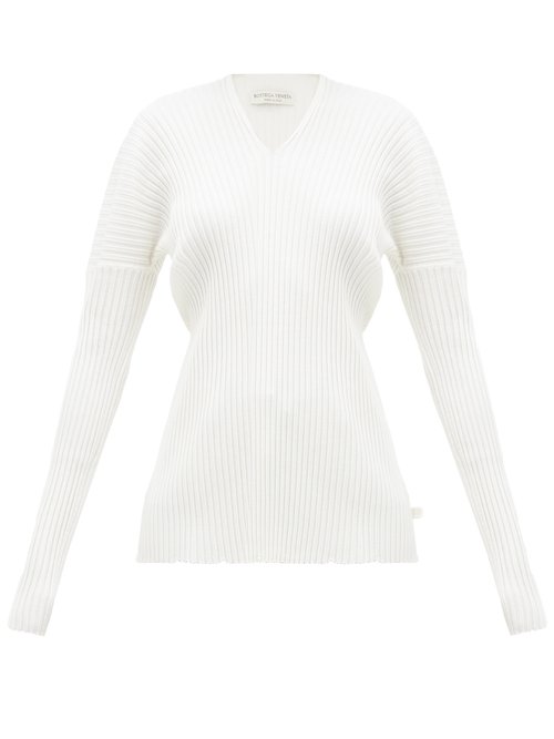 Bottega Veneta - V-neck Merino-wool Sweater Ivory