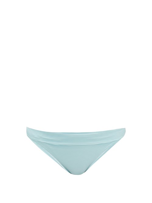Heidi Klein - Marseille Folded-waist Ribbed Bikini Briefs Light Blue Beachwear