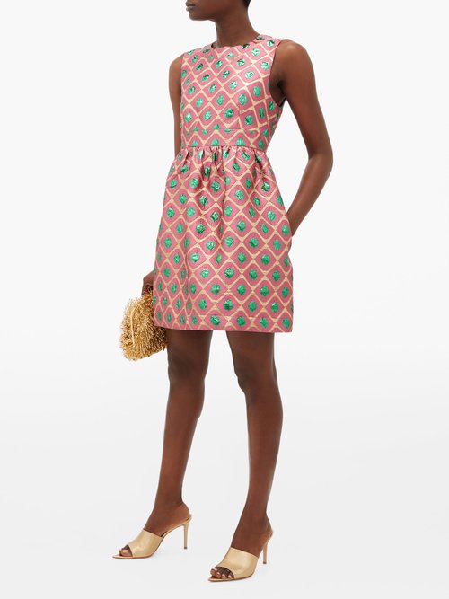 Buy La DoubleJ Jackie Pomodorini-jacquard Mini Dress Pink Multi online - shop best La DoubleJ clothing sales