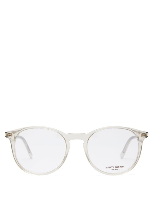 Saint Laurent - Round Acetate Glasses - Womens - Clear