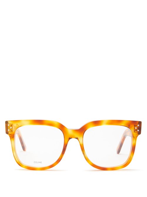 Celine Eyewear - Square Acetate Glasses - Womens - Tortoiseshell