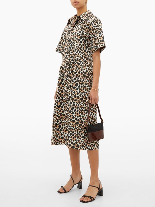 Sea Clara Animal-print Cotton-poplin Shirt Dress Leopard - 60% Off Sale