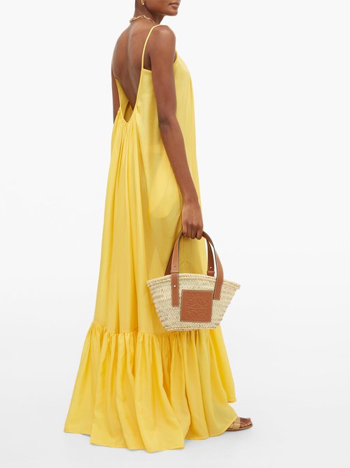 Kalita Brigitte Habotai-silk Maxi Dress Yellow - 50% Off Sale