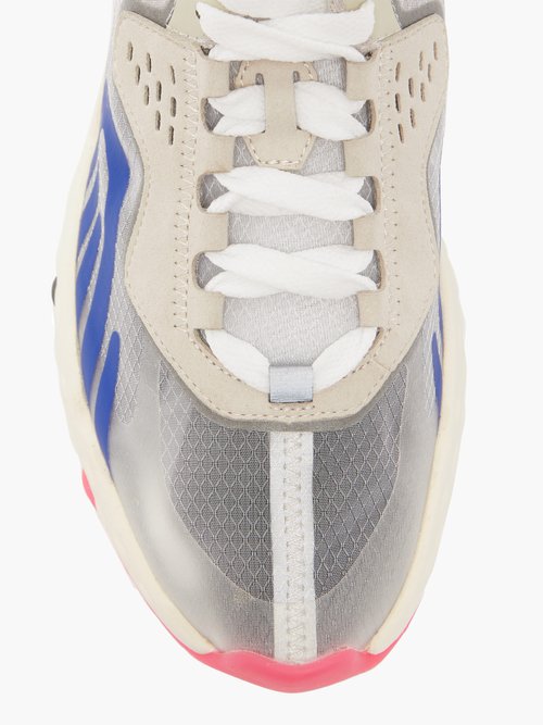 Acne Studios Panelled Suede And Mesh Trainers Pink Multi - 50% Off Sale
