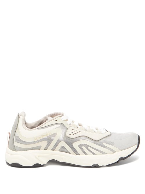 Acne Studios - Buzz Faux-suede And Mesh Trainers Grey White