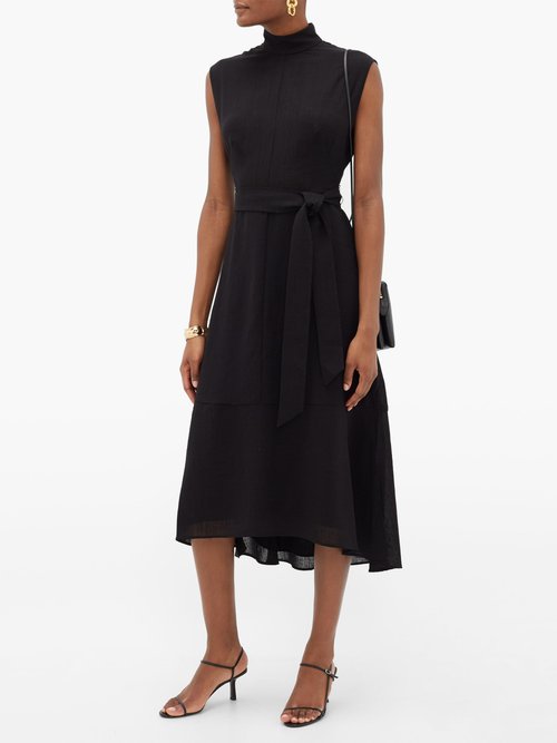 Cefinn Etta High-neck Belted Dress Black - 50% Off Sale