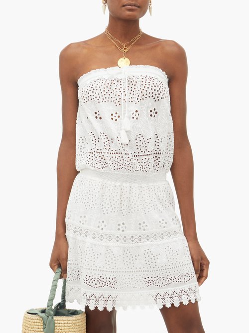 Buy Melissa Odabash Iris Broderie-anglaise Cotton Mini Dress White online - shop best Melissa Odabash clothing sales