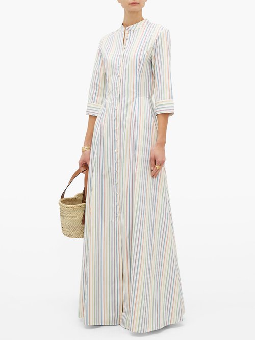 Evi Grintela Amaryllis Striped Cotton Shirt Dress Multi - 30% Off Sale
