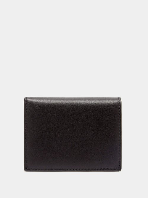Comme Des Garçons Grained-leather Bi-fold Wallet In Black | ModeSens