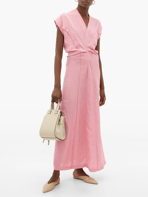 Colville Cap-sleeve Panelled Dress Pink - 60% Off Sale
