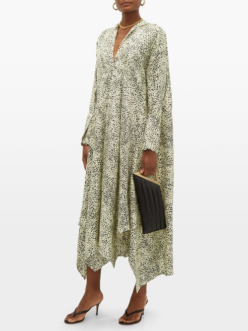 Petar Petrov Alex Abstract Dot-print Silk-twill Dress Ivory Multi - 40% Off Sale