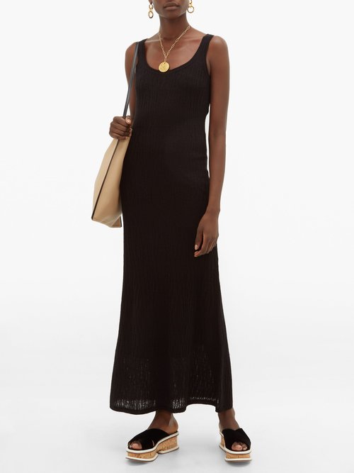 Gabriela Hearst Lissa Cashmere-blend Mesh Dress Black
