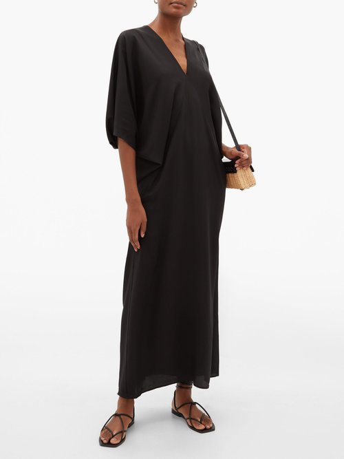 Thea The Chara V-neck Silk-georgette Maxi Dress Black - 30% Off Sale