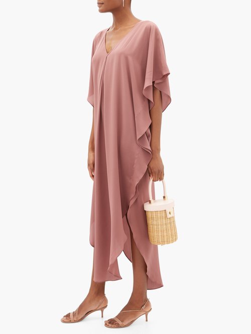 Thea The Alexus Ruffled Silk Dress Light Pink - 40% Off Sale