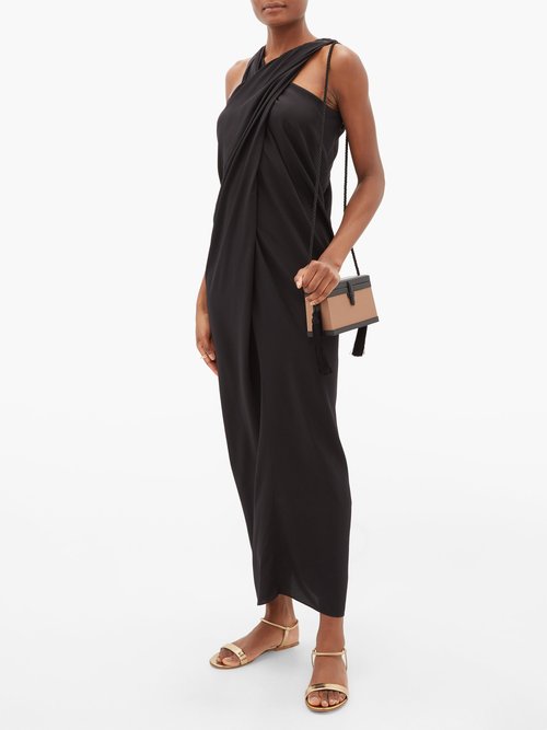 Thea The Nyx Halterneck Silk Crepe De Chine Dress Black - 30% Off Sale