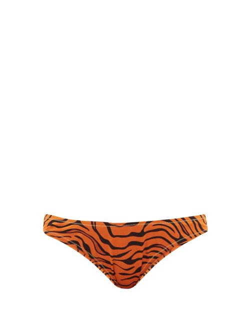 Reina Olga – Selvaggia Tiger-print Bikini Briefs Orange Print Beachwear