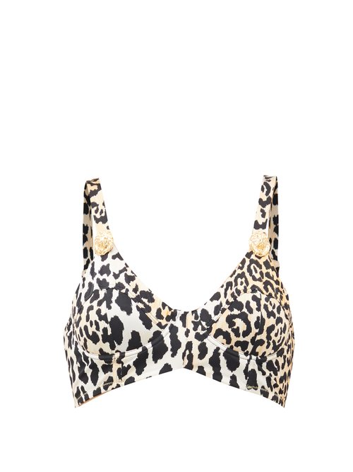 Reina Olga - Marylin Leopard-print Bikini Top Leopard Beachwear