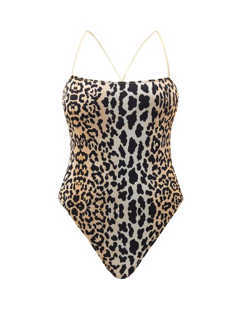 Reina Olga - Chloe Square-neck Leopard-print Swimsuit Leopard Beachwear