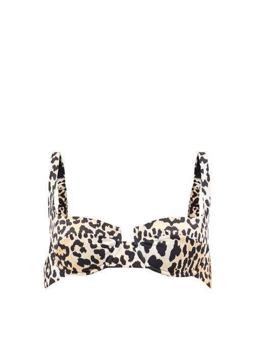 Reina Olga - Brigitte Leopard-print Balconette Bikini Top Leopard Beachwear