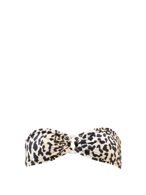 Reina Olga - Hutton Leopard-print Bandeau Bikini Top Leopard Beachwear