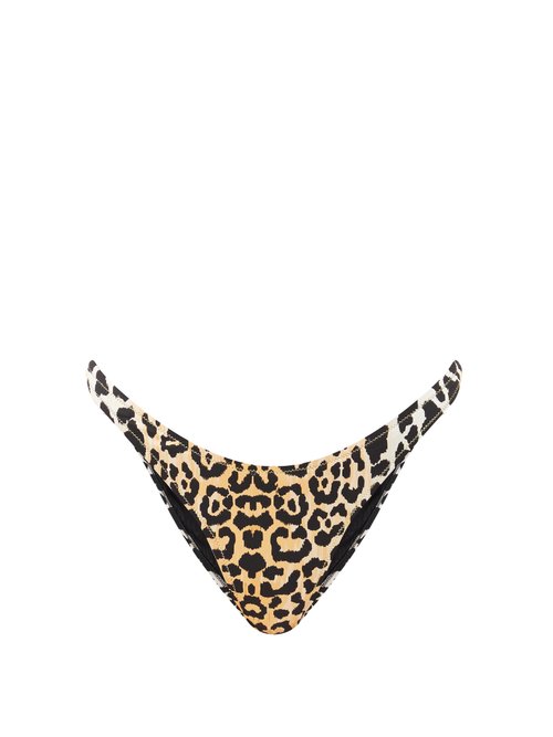 Reina Olga - Selvaggia Leopard-print High-cut Bikini Briefs Leopard Beachwear