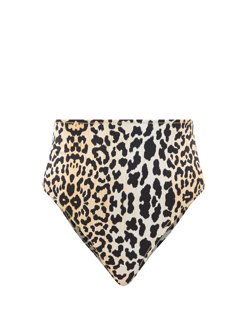 Reina Olga - Hutton Leopard-print High-rise Bikini Briefs Leopard Beachwear