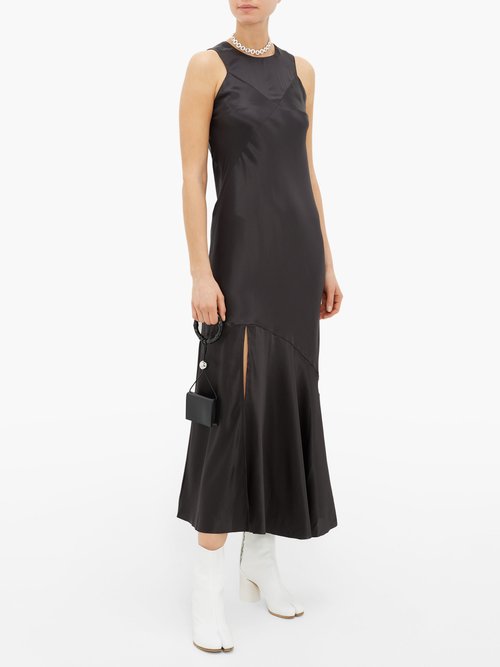 Ann Demeulemeester Silk-blend Satin Maxi Dress Black - 70% Off Sale