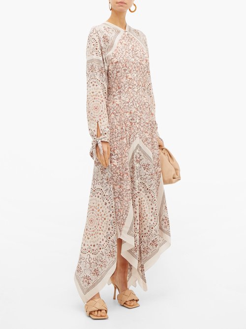 Altuzarra North West Scarf-print Silk Dress Brown Multi - 70% Off Sale