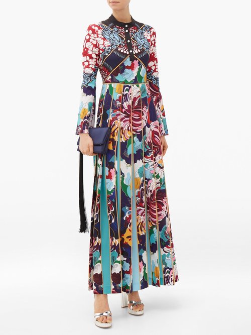 Mary Katrantzou Desmine Pleated Baroque-print Crepe Dress Multi - 60% Off Sale