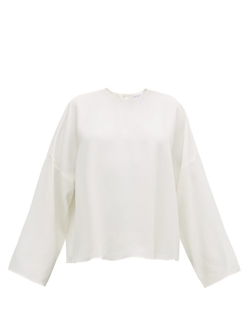 Raey Dropped-Shoulder Crepe Top In Ivory | ModeSens