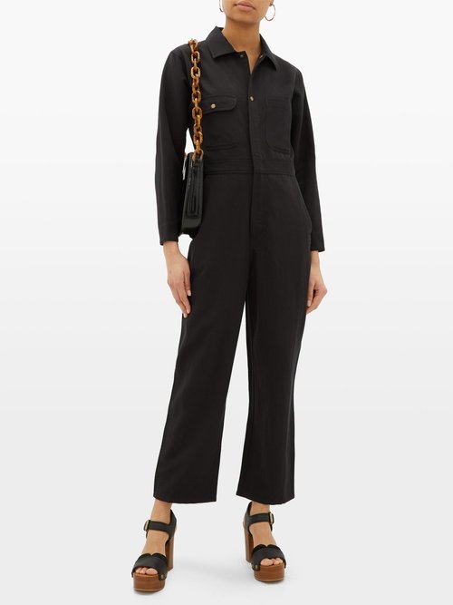 Apiece Apart Totumo Linen-blend Jumpsuit Black