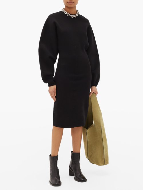 Buy Acne Studios Krysten Structured Jersey Dress Black online - shop best Acne Studios clothing sales