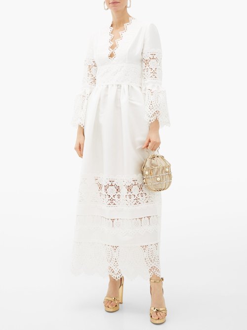 Erdem Irmina Embroidered Mikado-satin Gown Ivory - 70% Off Sale