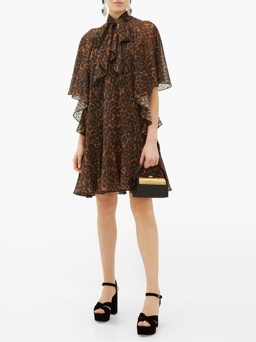 Erdem Elviretta Leopard-print Georgette Mini Dress Leopard - 60% Off Sale