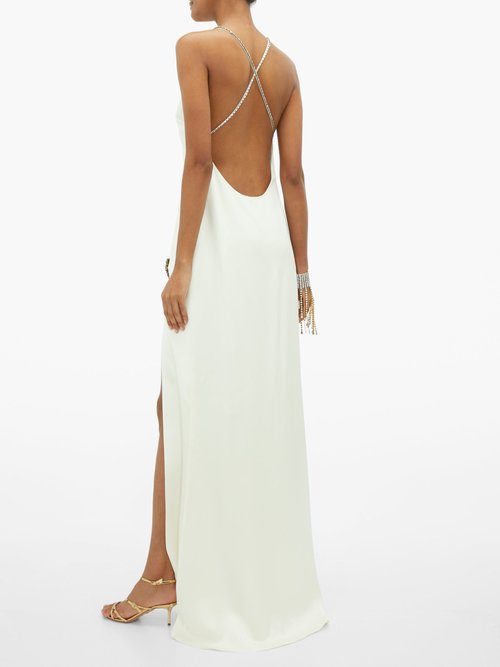 Julie De Libran Gaia Crystal-embellished Silk-satin Gown White - 70% Off Sale