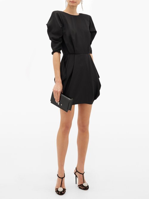 Alexandre Vauthier Puff-sleeve Satin-twill Mini Dress Black - 70% Off Sale