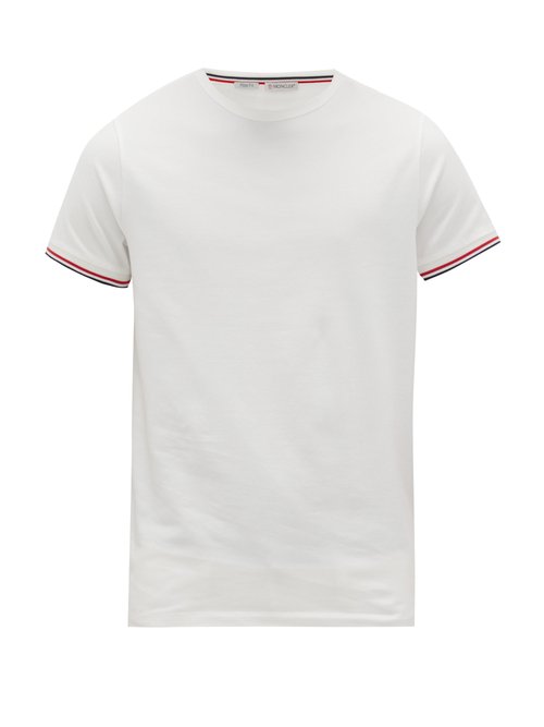 Striped-cuff Cotton-blend T-shirt