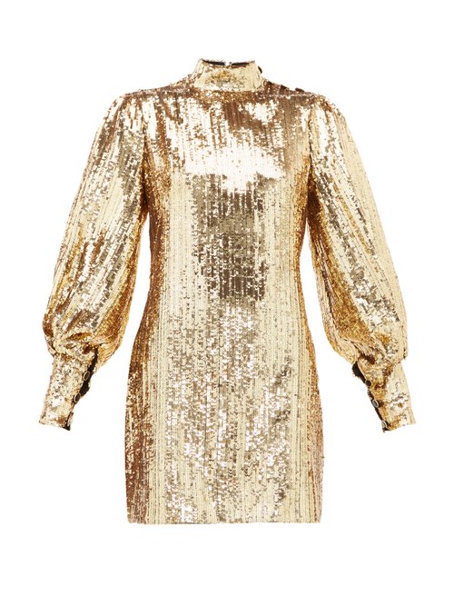 Borgo De Nor - Lima Sequinned Mini Dress Gold