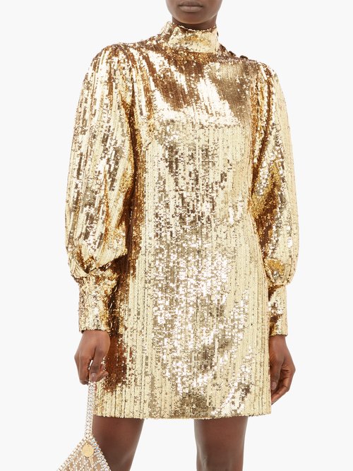 Borgo De Nor Lima Sequinned Mini Dress Gold - 70% Off Sale