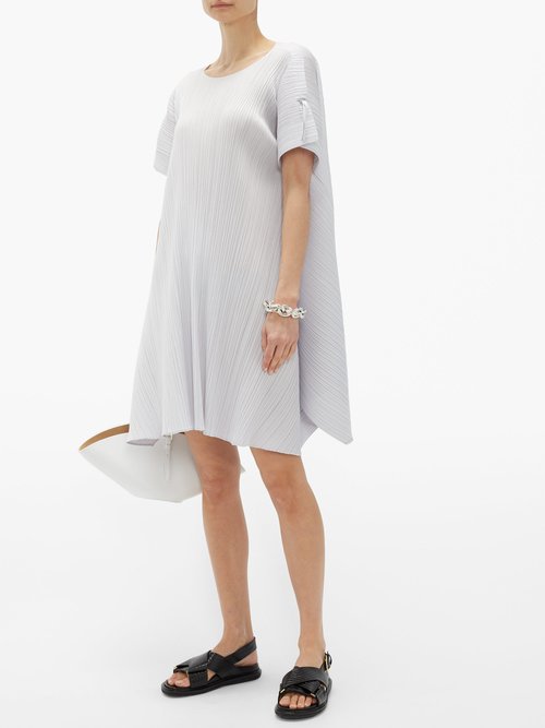 Pleats Please Issey Miyake Technical-pleated Dress Light Grey - 50% Off Sale